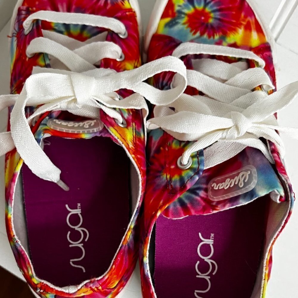 Sugar Women's Festival Lace-up Sneakers Women's Size 7.5 Tie Dye Rainbow - Picture 5 of 6